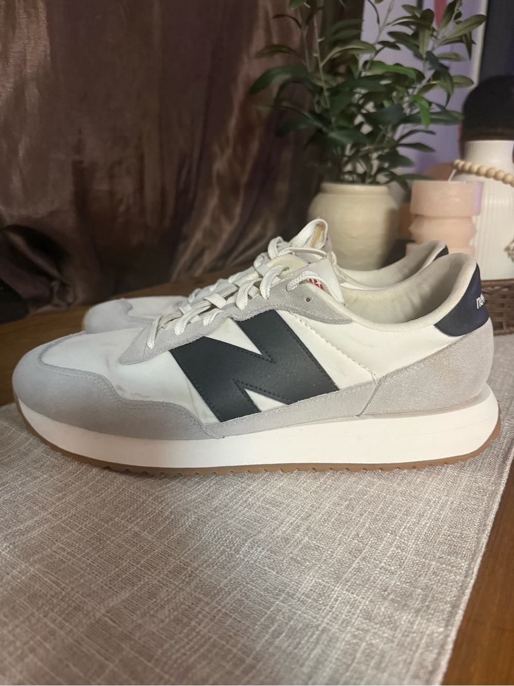 New Balance Men’s Retro Runner Sneaker - White, Light Gray & Black